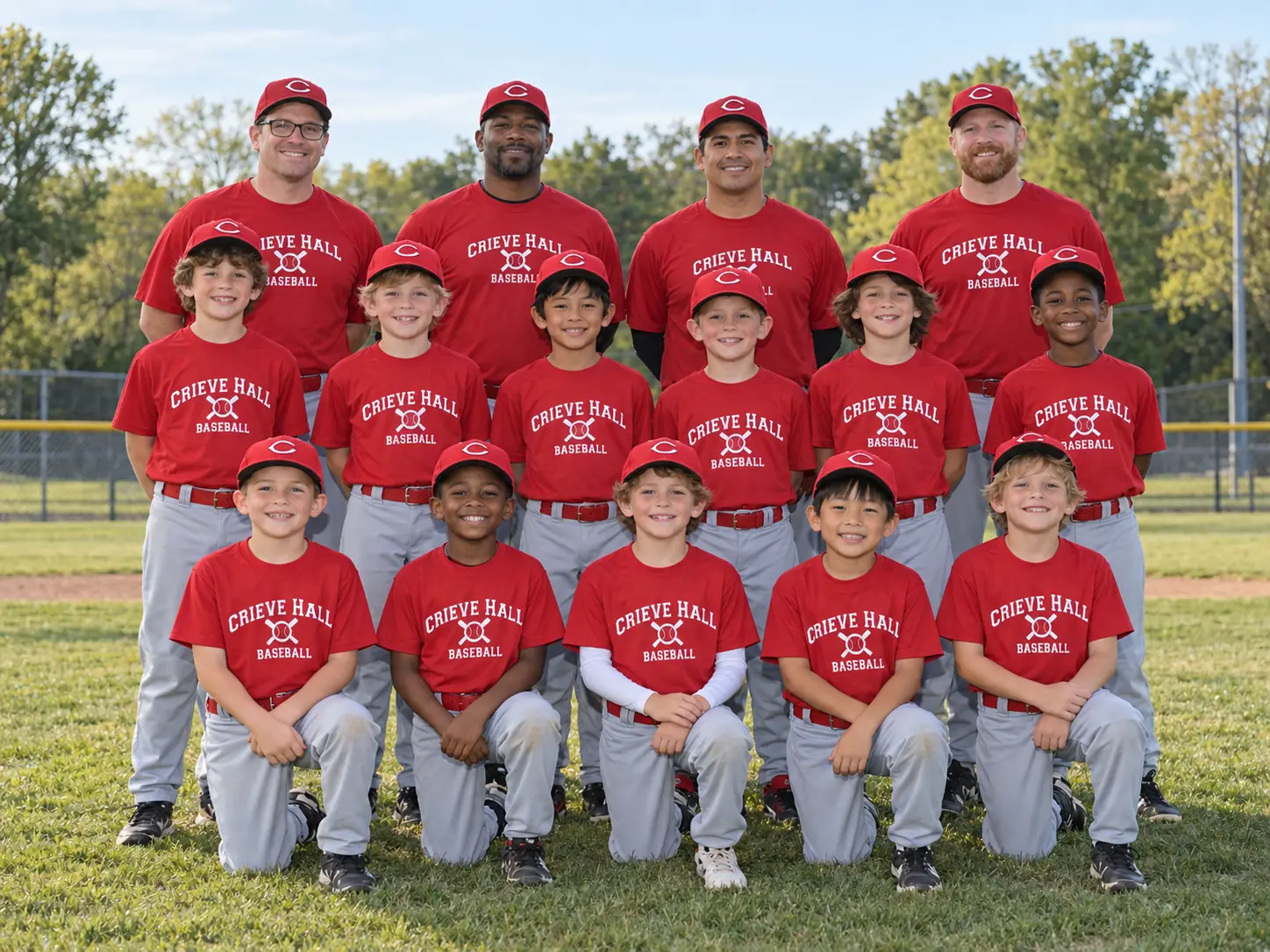 The whole Crieve Hall Reds team in a framed keepsake