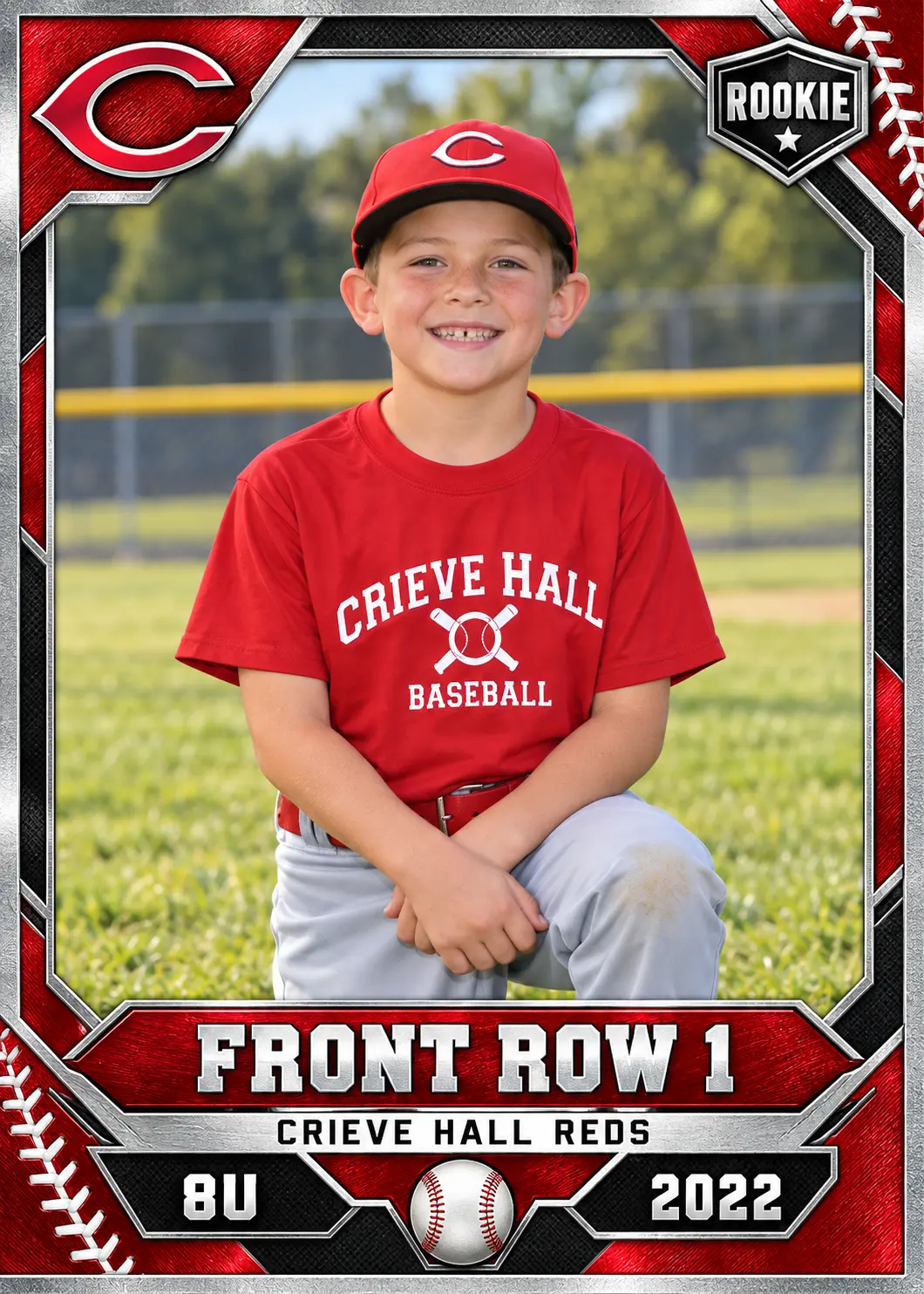 Personalized Front Row 1 player card